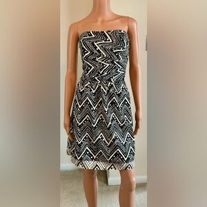 Vintage 90s Y2K The Limited Strapless Mini Dress Bohemian Artsy Whimsigoth Sz 6